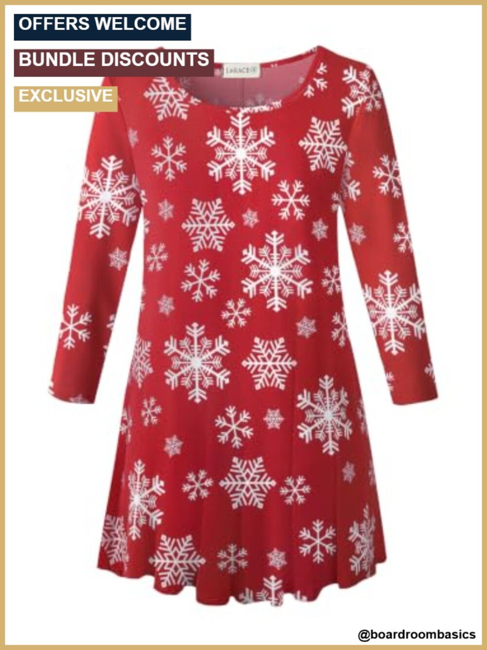 Plus Size 3/4 Sleeve Swing Tunic Top Round Neck Flowy Blouse